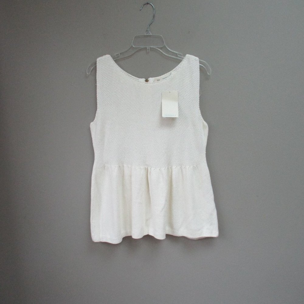 Zaraknit Sleeveless Sweater Size Large Ivory